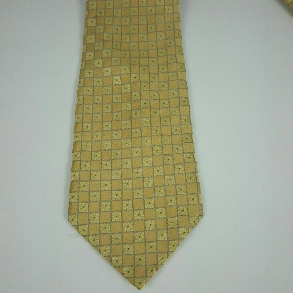 Siena Collezione Gold Geometric Silk Tie